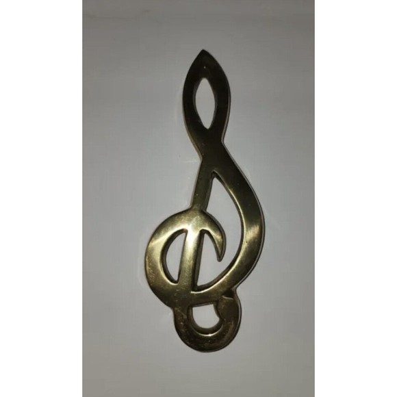 Brass Treble Clef Paperweight, Music Décor - Picture 1 of 4